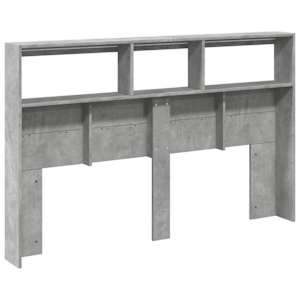 Čelo postele úložný prostor a LED betonově šedé 160x17x102 cm - obrázek 8