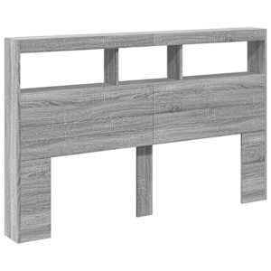 Čelo postele s úložným prostorem a LED šedé sonoma 160x17x102cm - obrázek 3