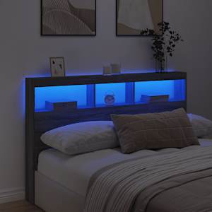 Čelo postele s úložným prostorem a LED šedé sonoma 160x17x102cm - obrázek 4