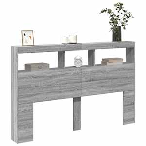 Čelo postele s úložným prostorem a LED šedé sonoma 160x17x102cm - obrázek 5