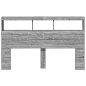 Čelo postele s úložným prostorem a LED šedé sonoma 160x17x102cm - obrázek 6
