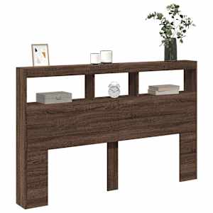 Čelo postele s úložným prostorem a LED hnědý dub 160x17x102 cm - obrázek 5