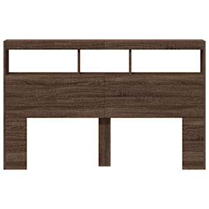 Čelo postele s úložným prostorem a LED hnědý dub 160x17x102 cm - obrázek 6