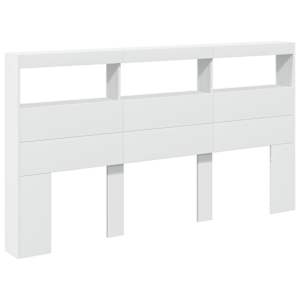 Čelo postele s úložným prostorem a LED bílé 180 x 17 x 102 cm - obrázek 3