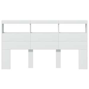 Čelo postele s úložným prostorem a LED bílé 180 x 17 x 102 cm - obrázek 6