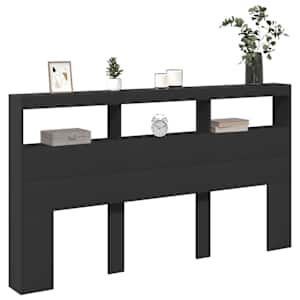 Čelo postele s úložným prostorem a LED černé 180 x 17 x 102 cm - obrázek 5