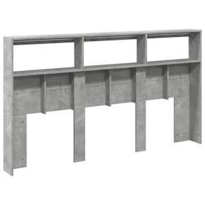 Čelo postele úložný prostor a LED betonově šedé 180x17x102 cm - obrázek 8