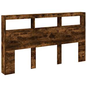 Čelo postele s úložným prostorem a LED kouřový dub 180x17x102cm - obrázek 3