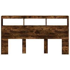 Čelo postele s úložným prostorem a LED kouřový dub 180x17x102cm - obrázek 6