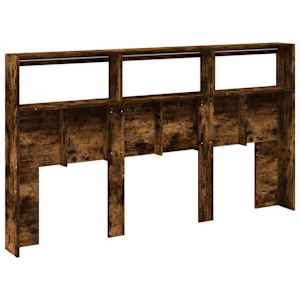 Čelo postele s úložným prostorem a LED kouřový dub 180x17x102cm - obrázek 8