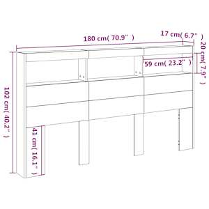 Čelo postele s úložným prostorem a LED šedé sonoma 180x17x102cm - obrázek 14