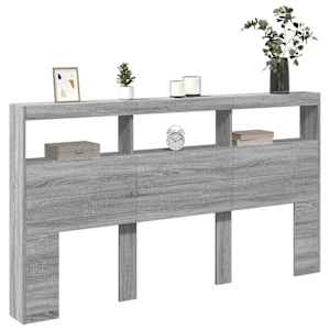 Čelo postele s úložným prostorem a LED šedé sonoma 180x17x102cm - obrázek 5