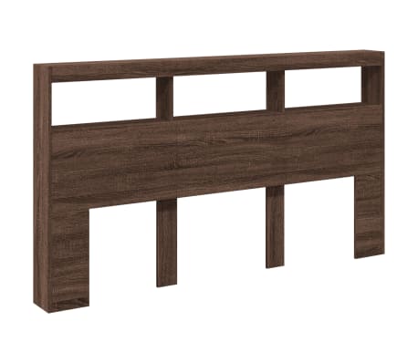 vidaXL Galvūgalis-spintelė su LED, rudos ąžuolo spalvos, 180x17x102cm