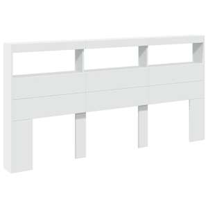 Čelo postele s úložným prostorem a LED bílé 200 x 17 x 102 cm - obrázek 3