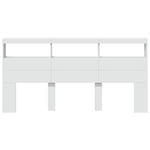 Čelo postele s úložným prostorem a LED bílé 200 x 17 x 102 cm - obrázek 4