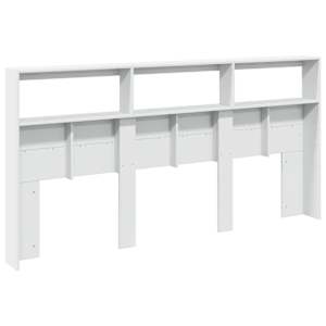 Čelo postele s úložným prostorem a LED bílé 200 x 17 x 102 cm - obrázek 6