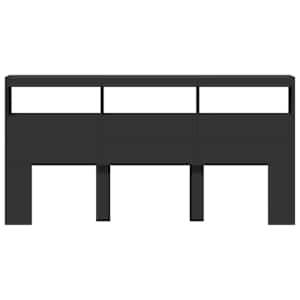 Čelo postele s úložným prostorem a LED černé 200 x 17 x 102 cm - obrázek 6