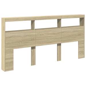 Čelo postele s úložným prostorem a LED dub sonoma 200x17x102 cm - obrázek 3