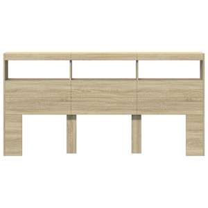 Čelo postele s úložným prostorem a LED dub sonoma 200x17x102 cm - obrázek 6