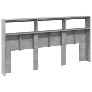 Čelo postele úložný prostor a LED betonově šedé 200x17x102 cm - obrázek 8