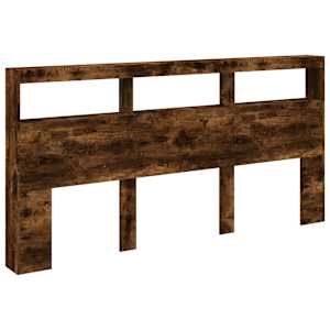 Čelo postele s úložným prostorem a LED kouřový dub 200x17x102cm - obrázek 3