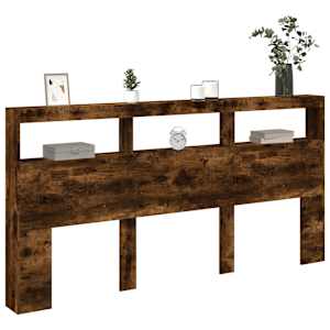 Čelo postele s úložným prostorem a LED kouřový dub 200x17x102cm - obrázek 5