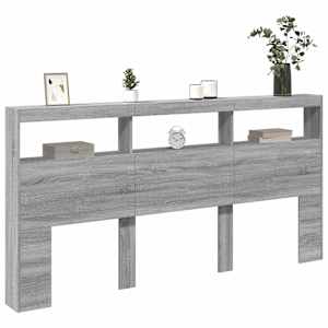 Čelo postele s úložným prostorem a LED šedé sonoma 200x17x102cm - obrázek 5