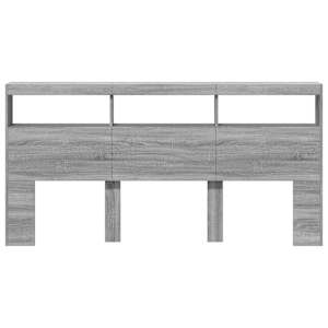 Čelo postele s úložným prostorem a LED šedé sonoma 200x17x102cm - obrázek 6