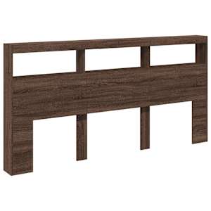 Čelo postele s úložným prostorem a LED hnědý dub 200x17x102 cm - obrázek 3