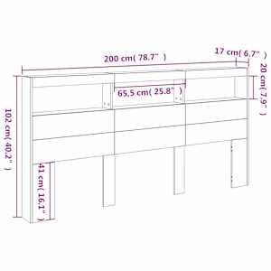 Čelo postele s úložným prostorem a LED hnědý dub 200x17x102 cm - obrázek 14