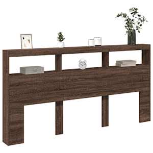 Čelo postele s úložným prostorem a LED hnědý dub 200x17x102 cm - obrázek 5