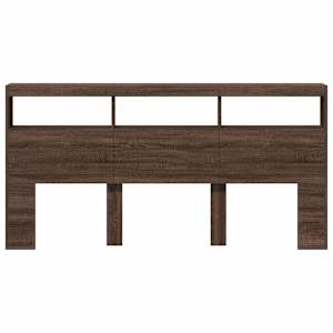 Čelo postele s úložným prostorem a LED hnědý dub 200x17x102 cm - obrázek 6