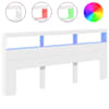 vidaXL voodipeatsi kapp LED-tuledega, valge, 220 x 17 x 102 cm