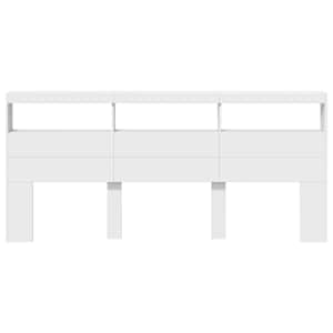 Čelo postele s úložným prostorem a LED bílé 220 x 17 x 102 cm - obrázek 6