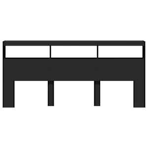 Čelo postele s úložným prostorem a LED černé 220 x 17 x 102 cm - obrázek 6