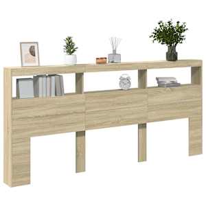 Čelo postele s úložným prostorem a LED dub sonoma 220x17x102 cm - obrázek 5