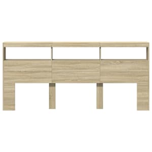 Čelo postele s úložným prostorem a LED dub sonoma 220x17x102 cm - obrázek 6
