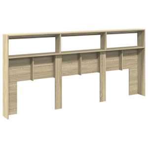 Čelo postele s úložným prostorem a LED dub sonoma 220x17x102 cm - obrázek 8