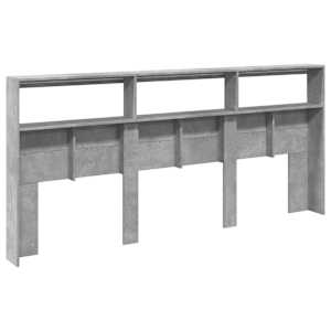 Čelo postele úložný prostor a LED betonově šedé 220x17x102 cm - obrázek 8