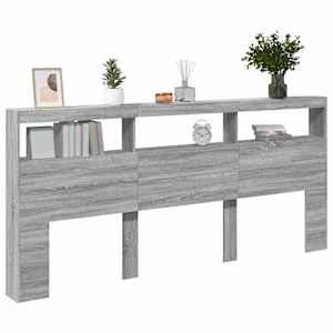 Čelo postele s úložným prostorem a LED šedé sonoma 120x17x102cm - obrázek 5
