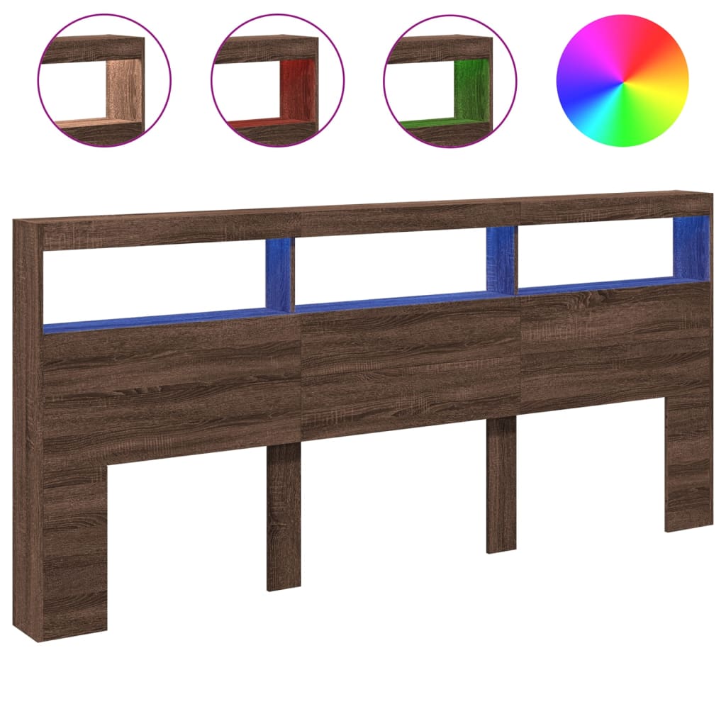 vidaXL     & LED Sonoma  220x17x102 .