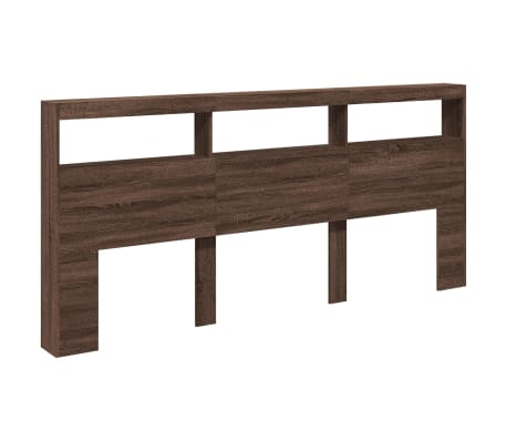 vidaXL Armoire t&ecirc;te de lit avec LED ch&ecirc;ne marron 220x17x102 cm