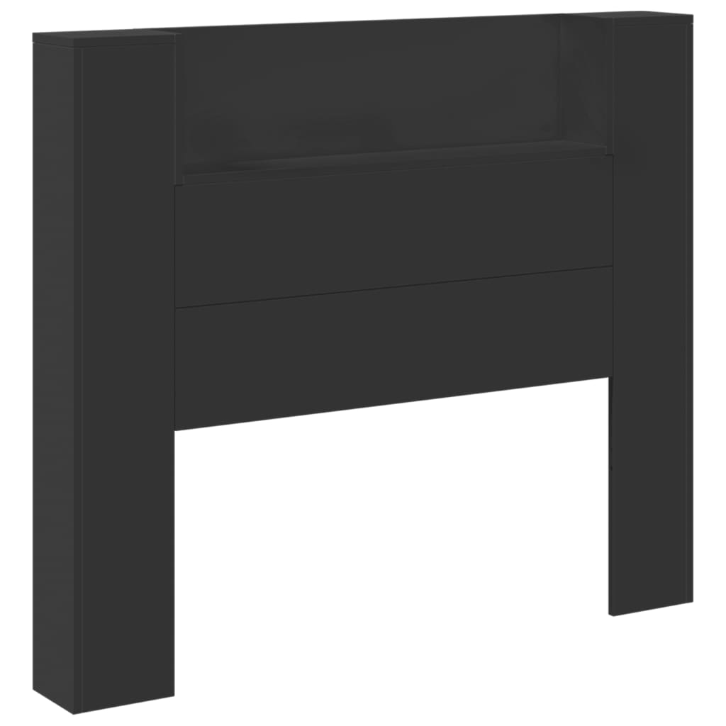 vidaXL Hoofdbordkast met LED-verlichting 120x16,5x103,5 cm zwart afbeelding