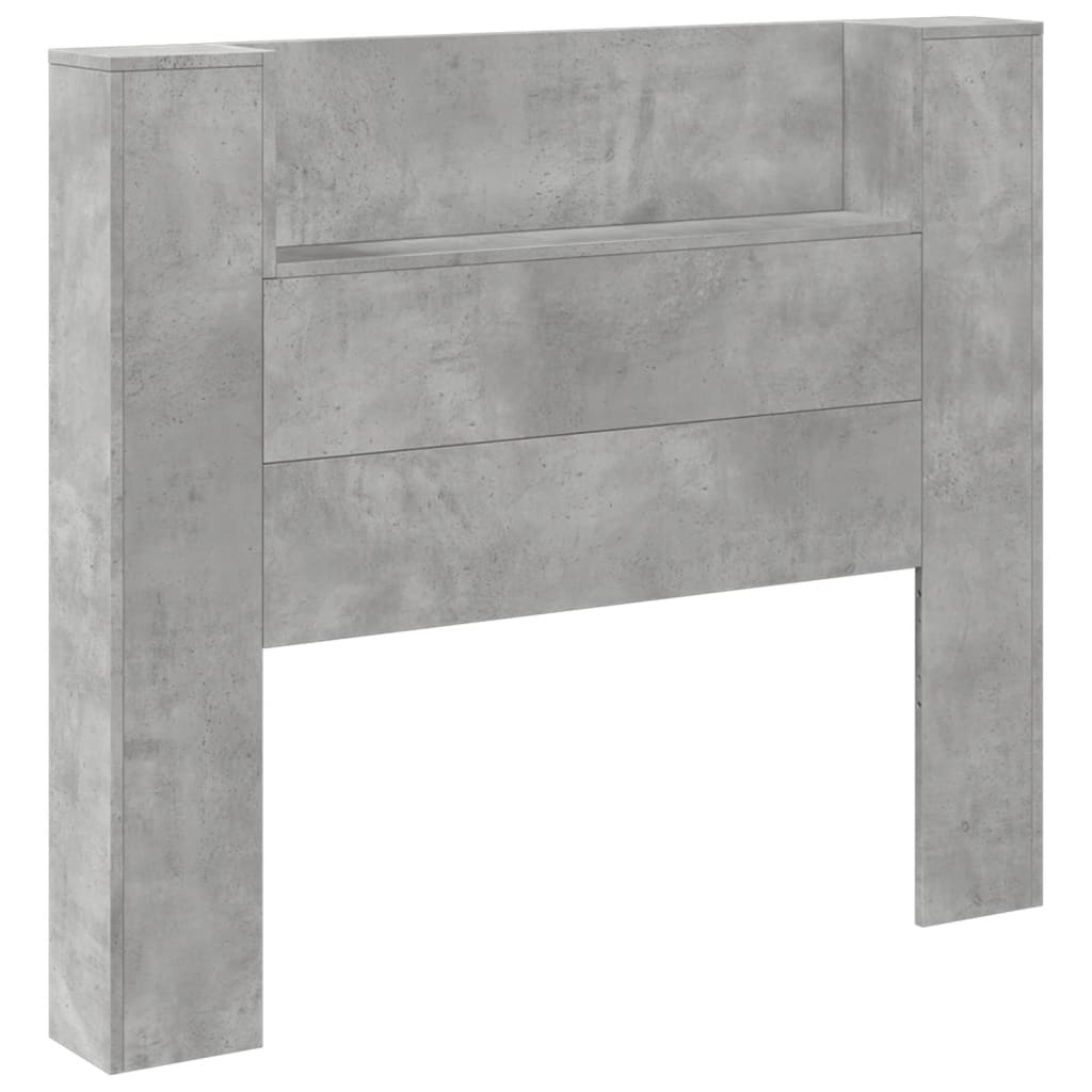 vidaXL Hoofdbordkast met LED-verlichting 120x16,5x103,5 cm betongrijs afbeelding