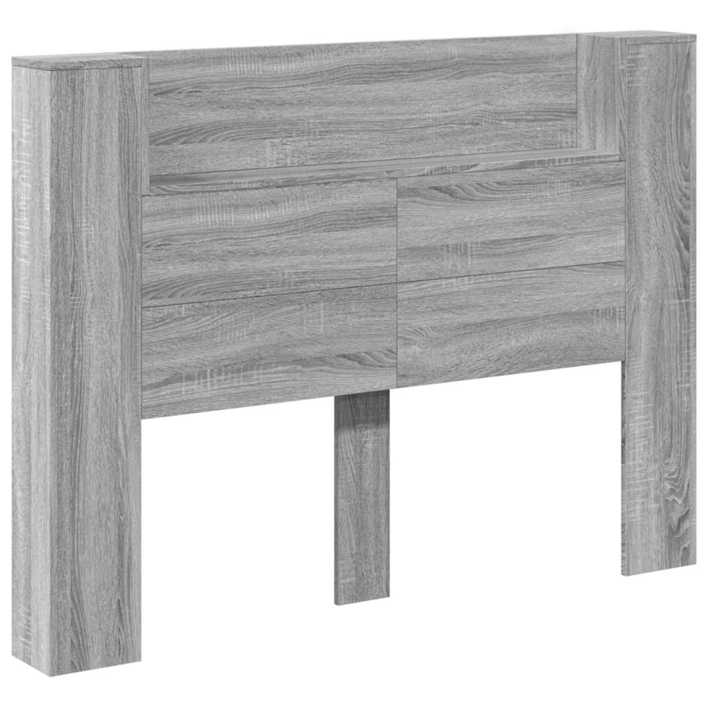 vidaXL Hoofdbordkast met LED 140x16,5x103,5 cm grijs sonoma afbeelding