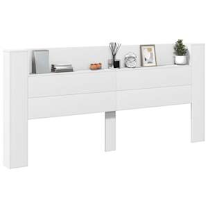 Čelo postele s úložným prostorem a LED bílé 220x16,5x103,5 cm - obrázek 5
