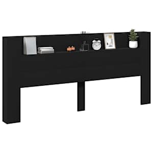 Čelo postele s úložným prostorem a LED černé 220x16,5x103,5 cm - obrázek 5