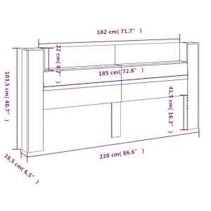 Čelo postele úložný prostor a LED dub sonoma 220x16,5x103,5 cm - obrázek 14