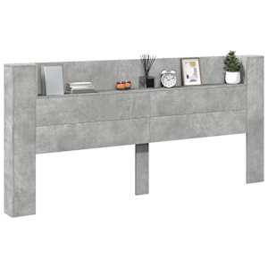 Čelo postele úložný prostor LED betonově šedé 220x16,5x103,5 cm - obrázek 5