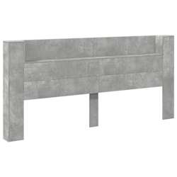 vidaXL S&auml;nggavel med LED betonggr&aring; 220x16,5x103,5 cm